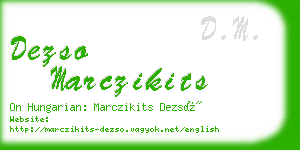 dezso marczikits business card